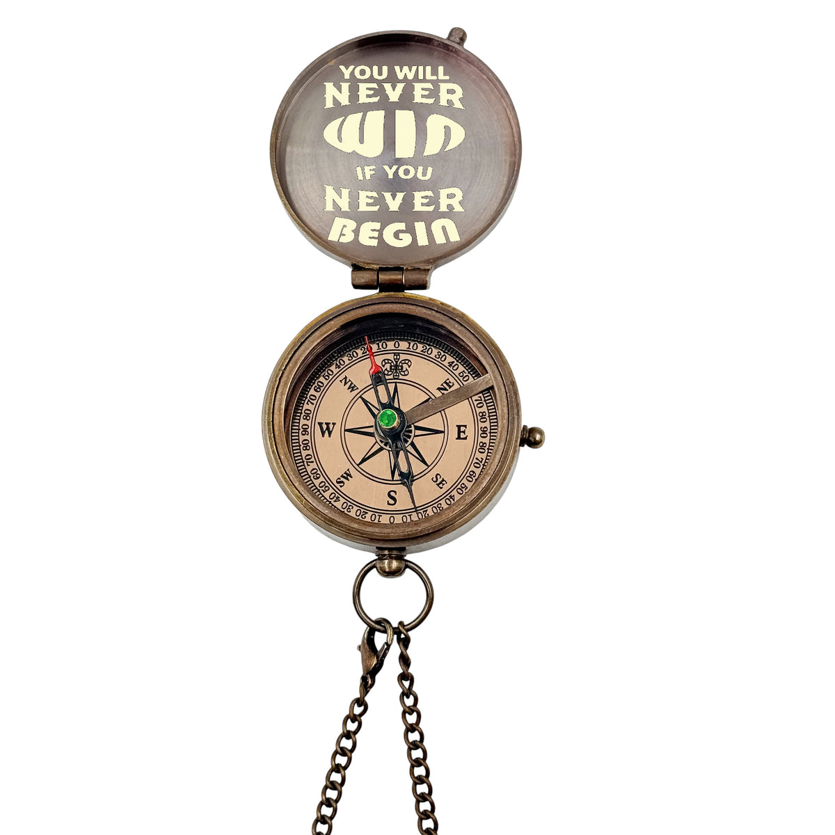 Personalised Compass with Motivational Quote Designs