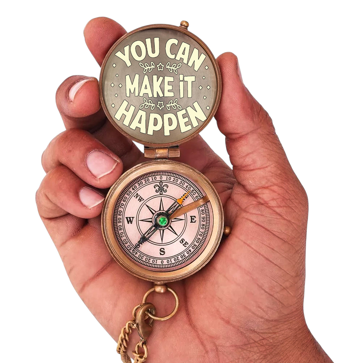 Personalised Compass with Motivational Quote Designs