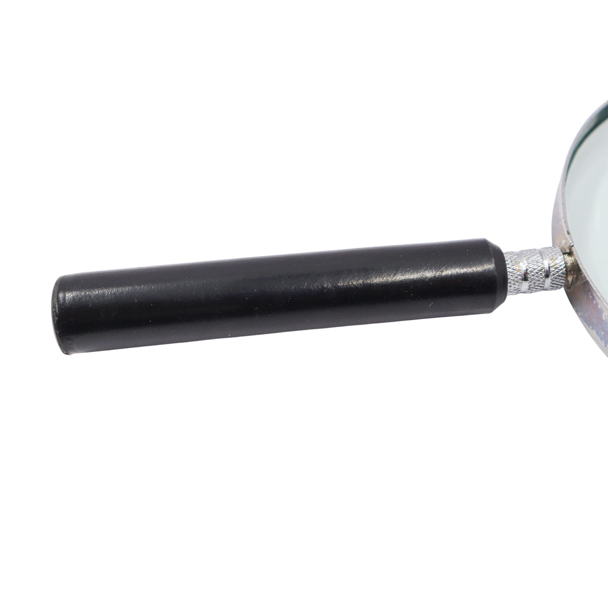 Black Handle Magnifying Glass with Silver Plating