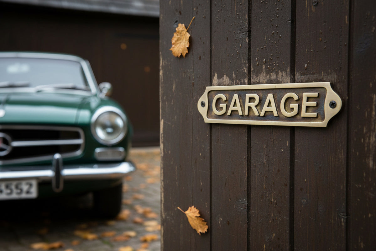 Brass Garage Sign Plaque