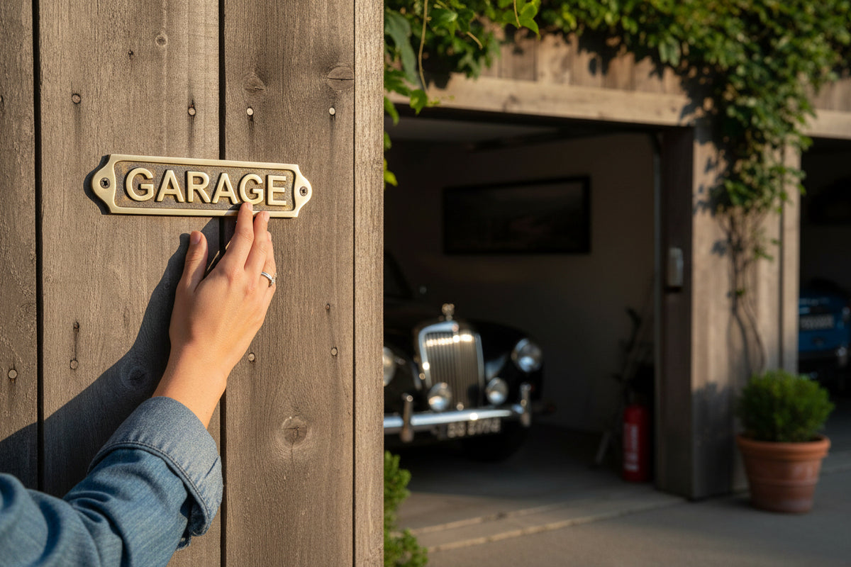 Brass Garage Sign Plaque