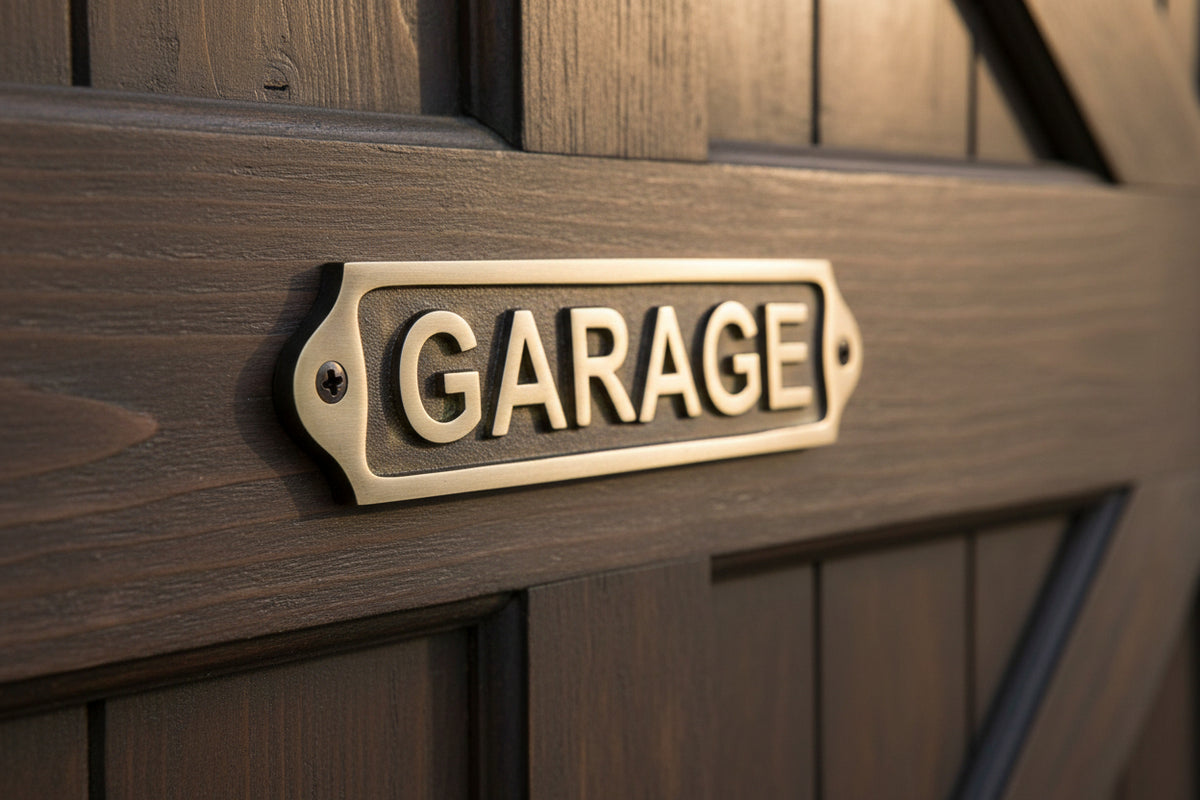 Brass Garage Sign Plaque