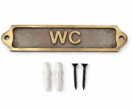 WC Solid Brass Plaque