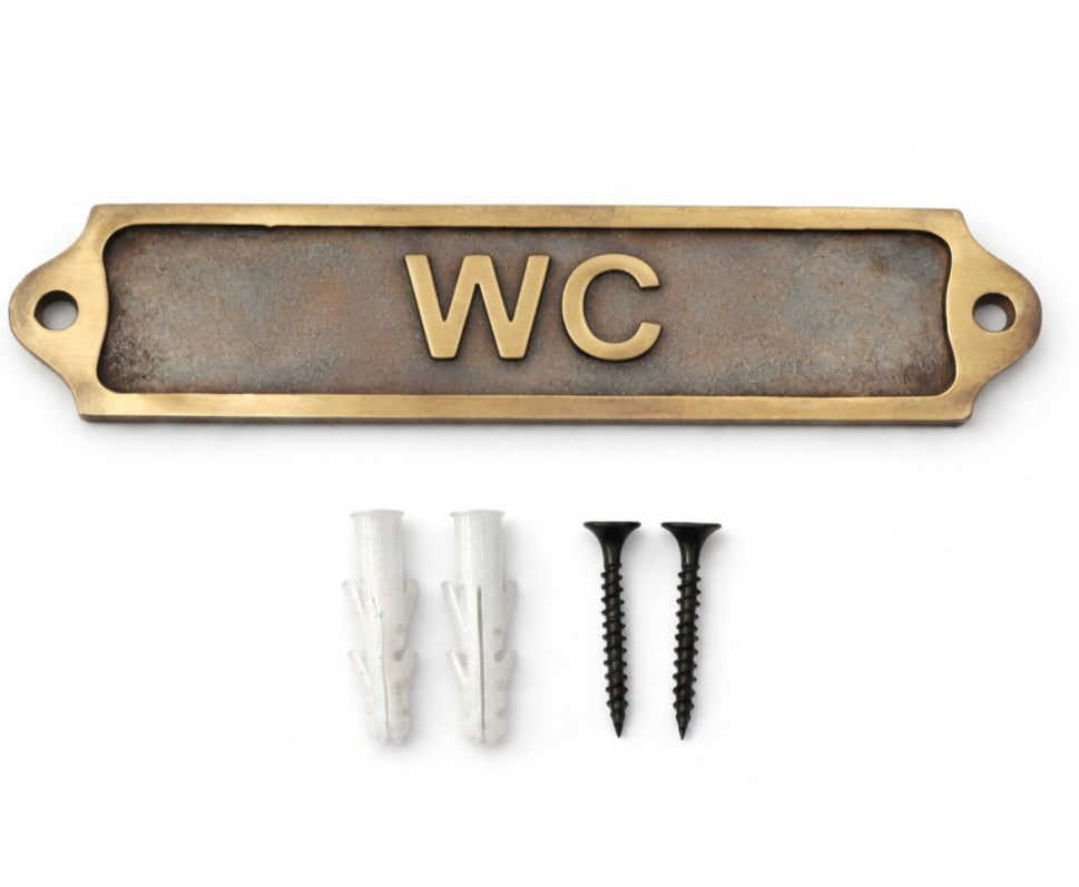WC Solid Brass Plaque