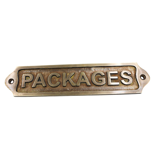 Packages Solid Brass Plaque
