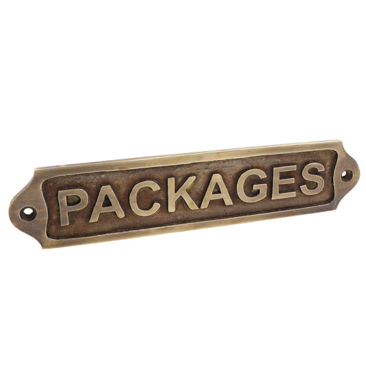 Packages Solid Brass Plaque