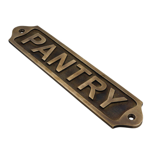 Solid Brass Pantry Door Plaque