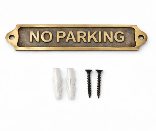 Custom No Parking Solid Brass Plaque