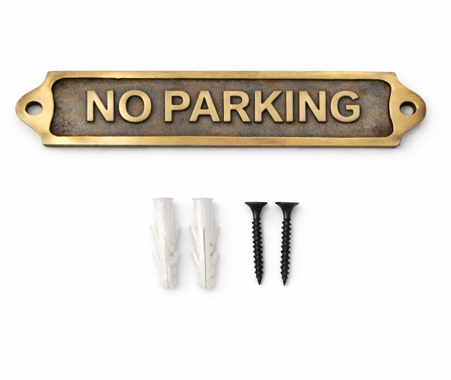 Custom No Parking Solid Brass Plaque