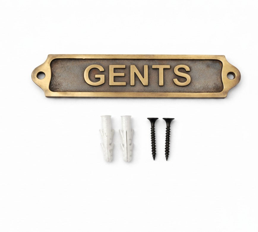 Custom Antique Style Gents Wall Plaque