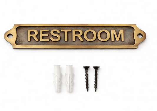 Custom Brass Restroom Plaque