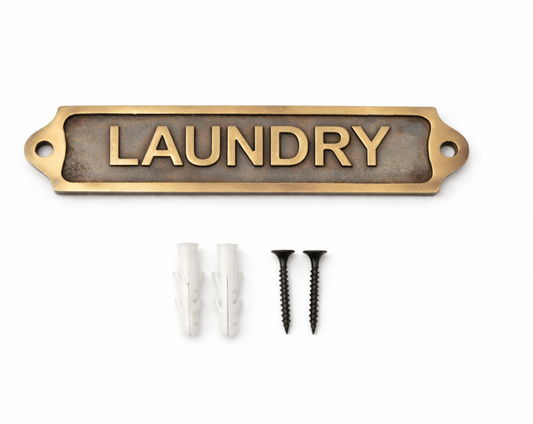 Solid Brass Laundry Sign