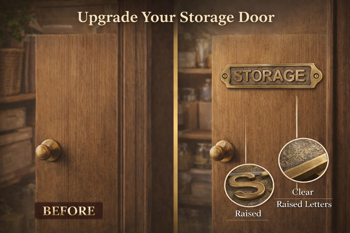 Solid Brass Storage Wall Sign