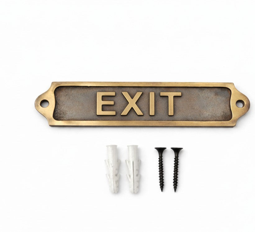 Engraved Brass Exit Plaque