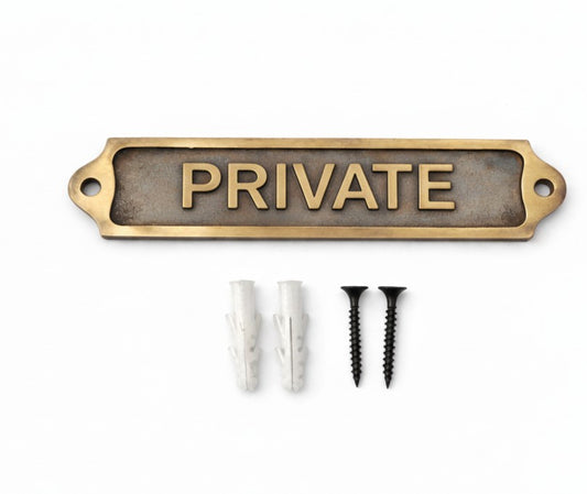 Private Brass Door Plaque