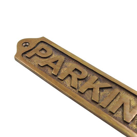 Parking Solid Brass Plaque