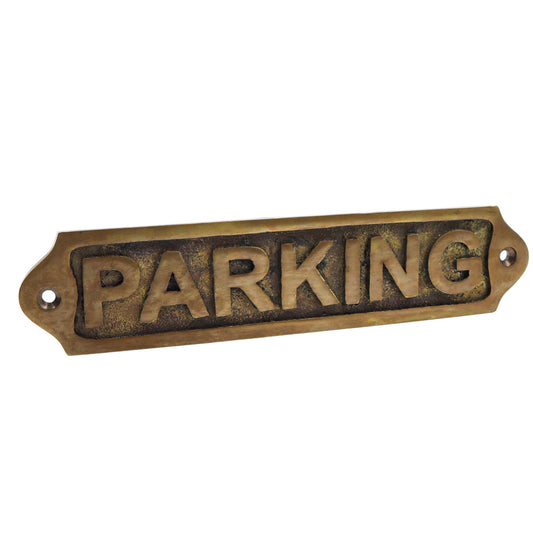Parking Solid Brass Plaque