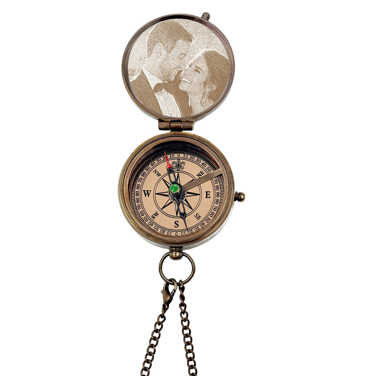 Personalized Photo Engraved Compass