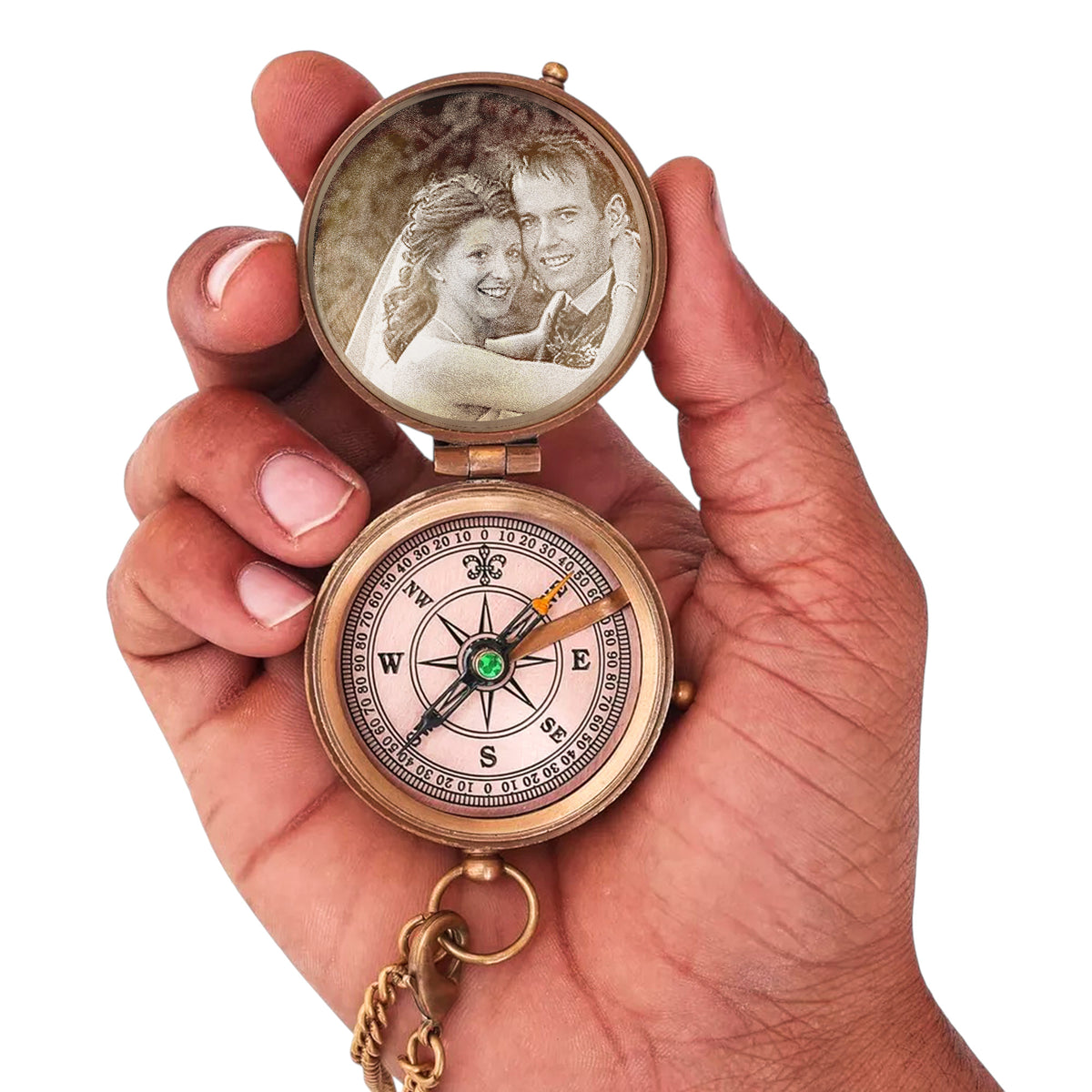 Personalized Photo Engraved Compass