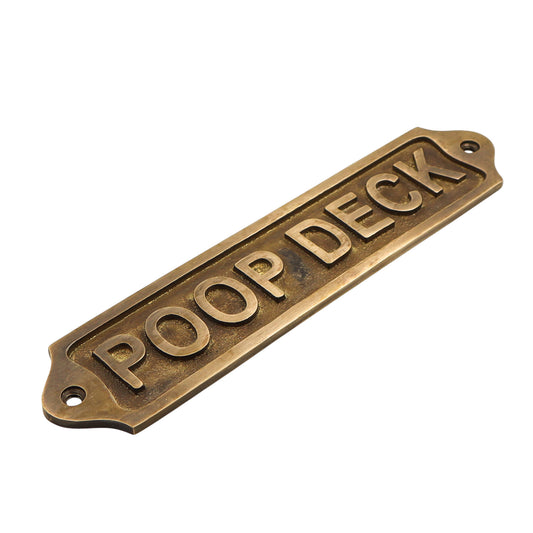 Poop Deck Solid Brass Plaque