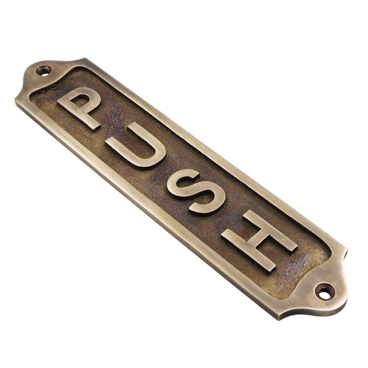 Push Solid Brass Plaque