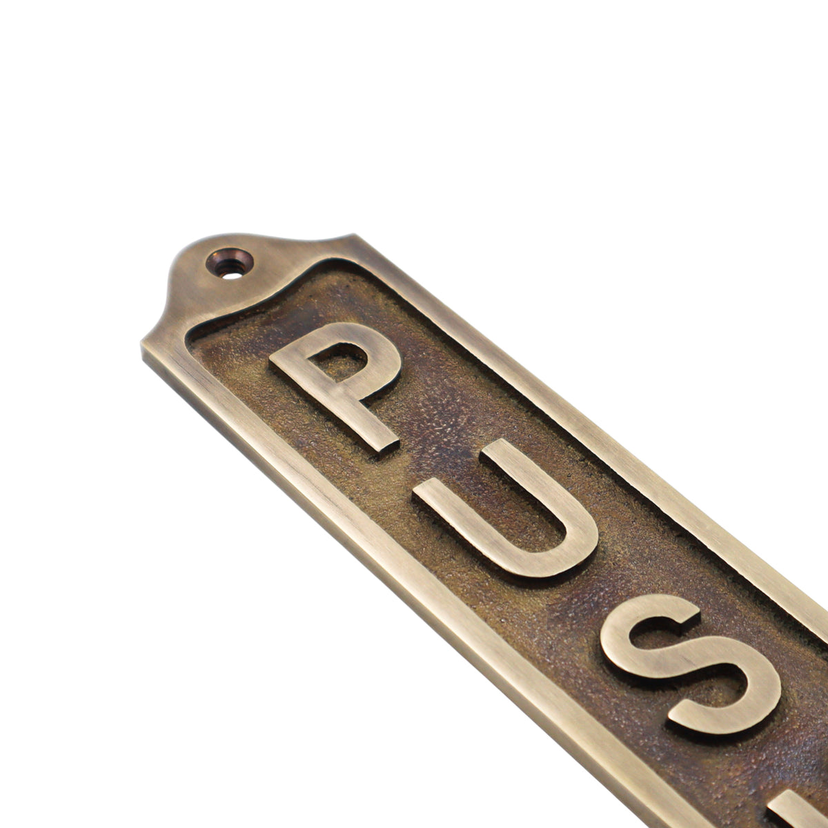 Push Solid Brass Plaque