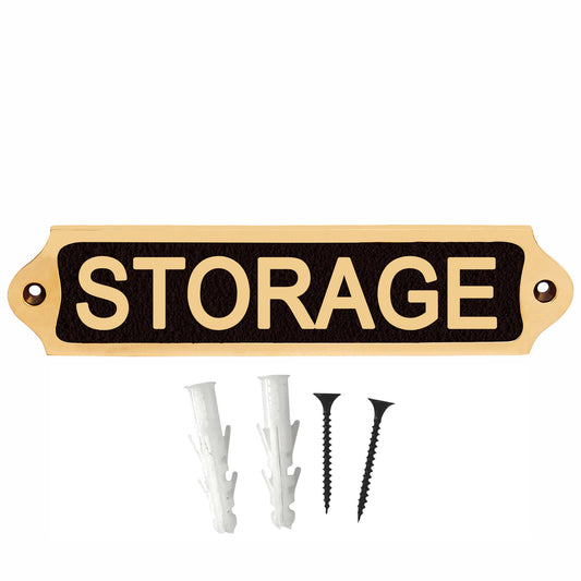 Solid Brass Storage Wall Sign