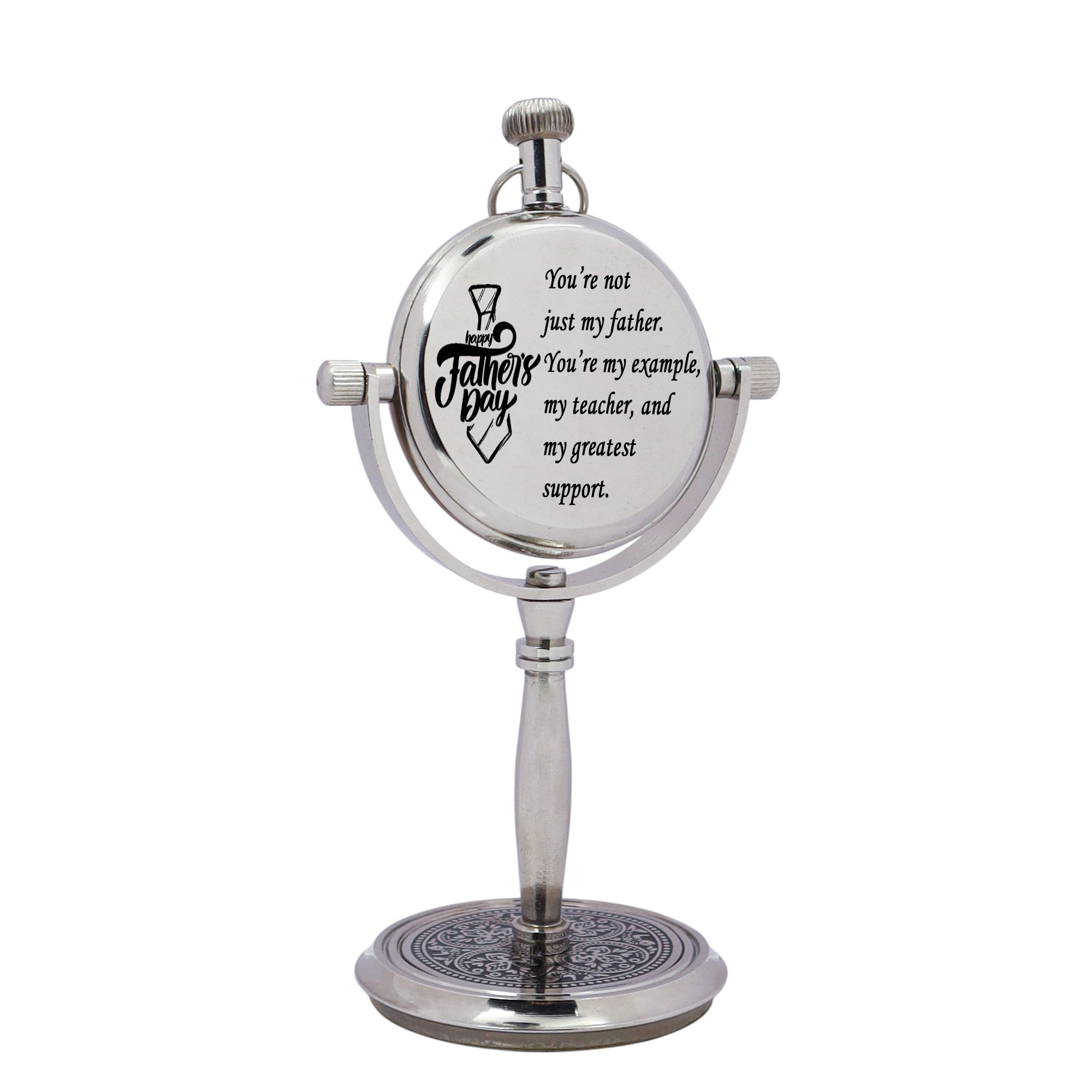Personalised Chrome Desk Clock for Father's Day Gift