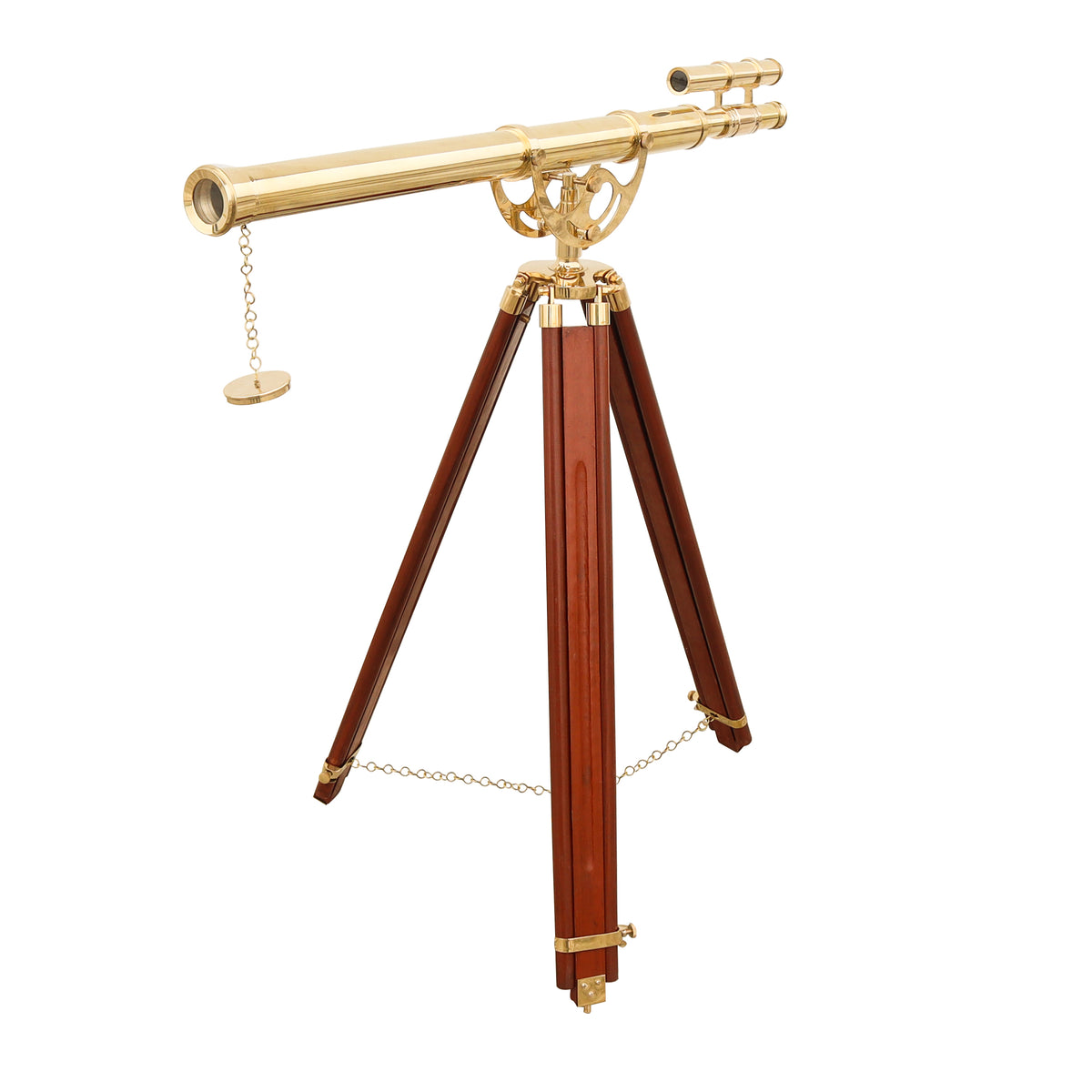 60-Inch Vintage Style Nautical Telescope with Wooden Stand