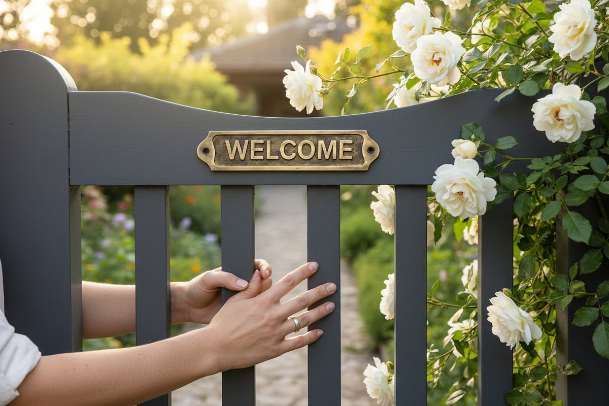 Brass Welcome Door Plaque