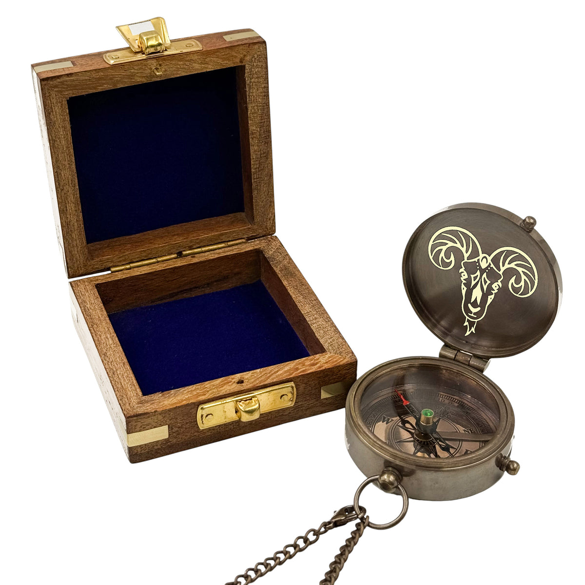 Personalised Zodiac Compass with Leather Case