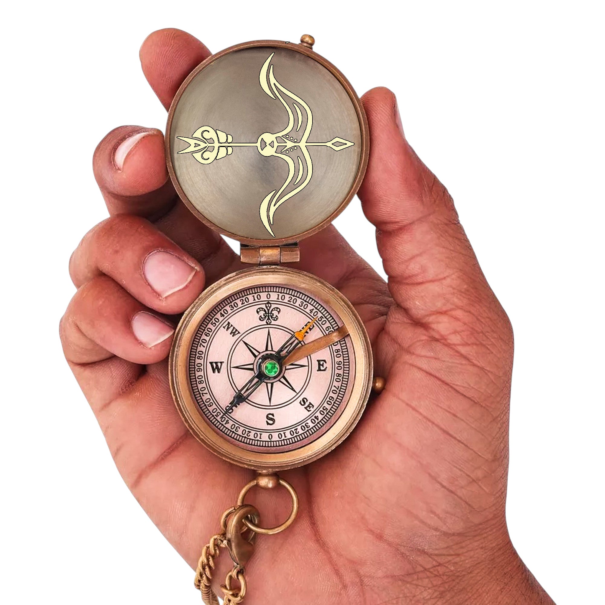 Personalised Zodiac Compass with Leather Case