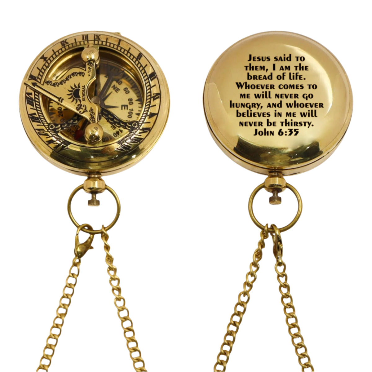 Personalised 2-Inch Brass Sundial Compass for First Communion Gift