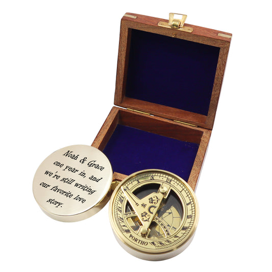 Personalised 1st Anniversary Signature Sundial Compass