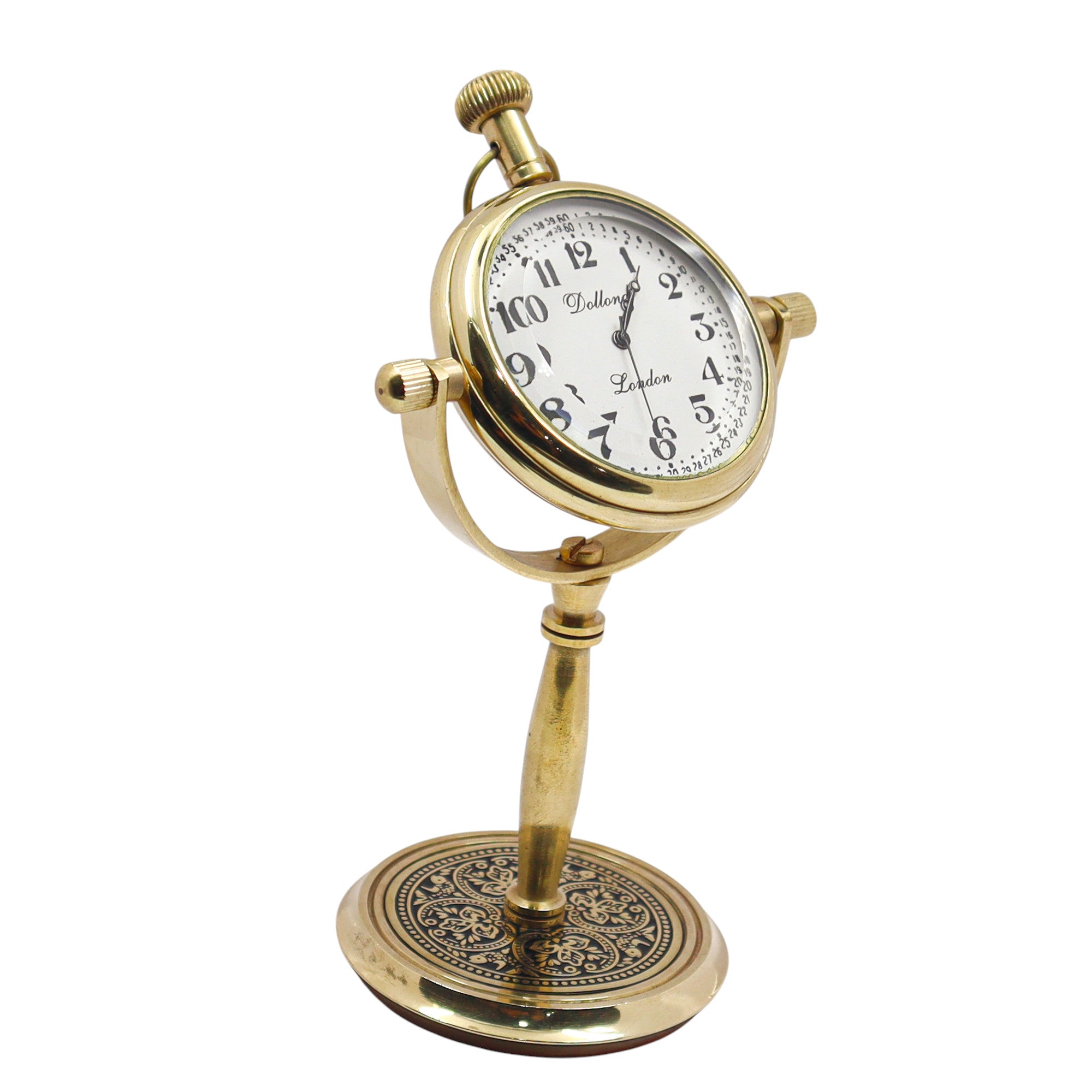 Personalised Brass Desk Clock