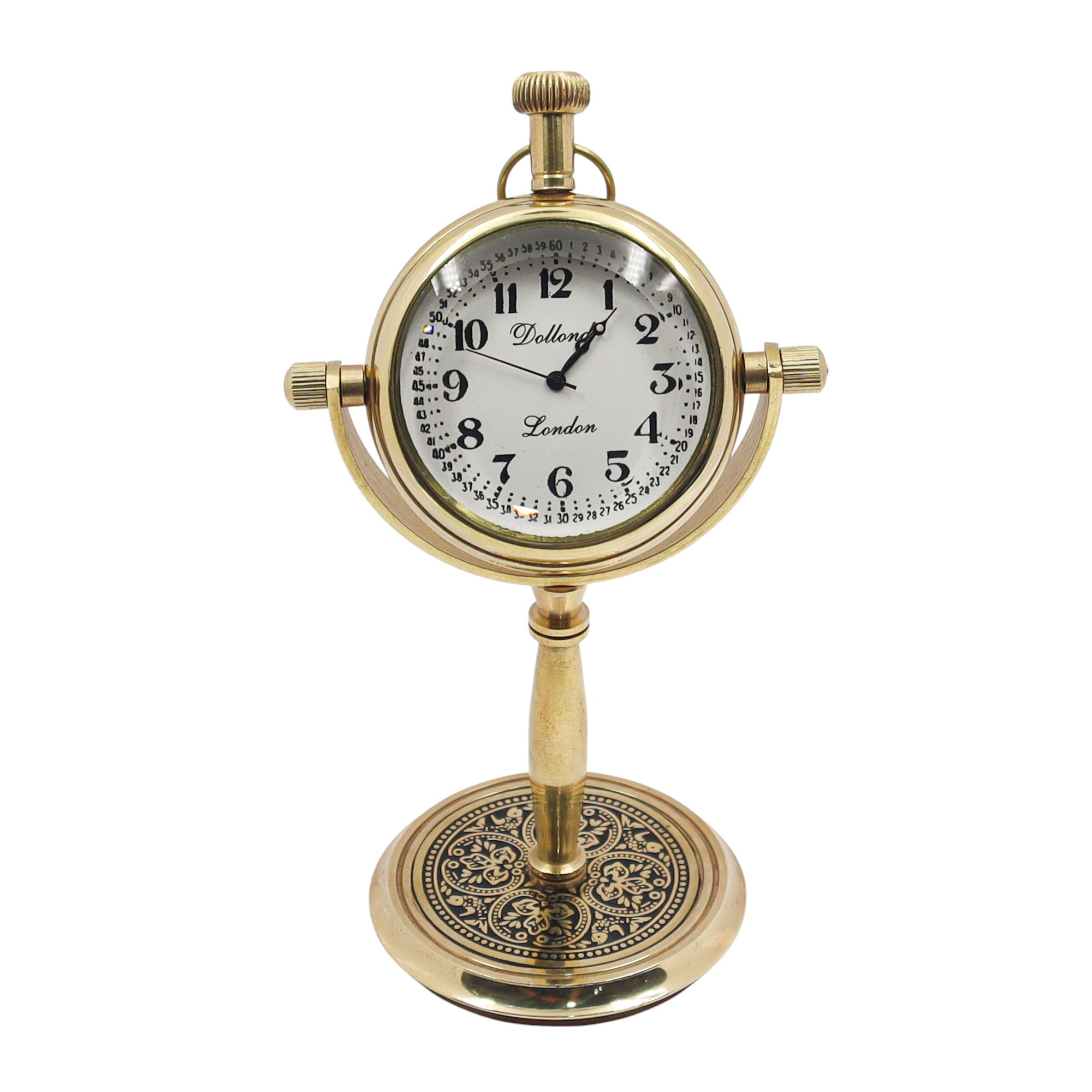 Personalised Brass Desk Clock