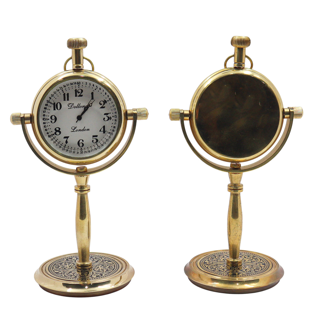 Personalised Brass Desk Clock