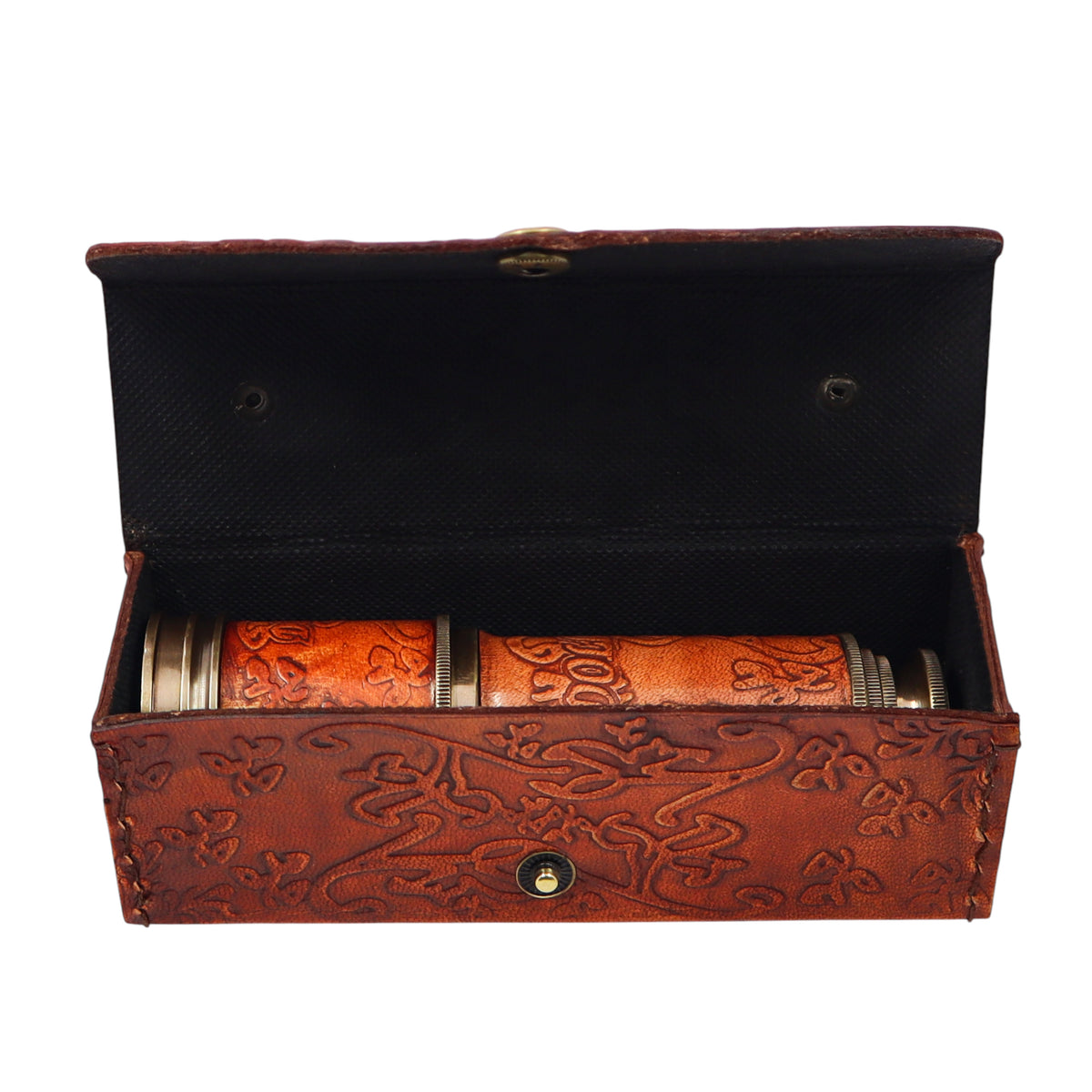 Brass Marine Dollond London Telescope with Leather Case