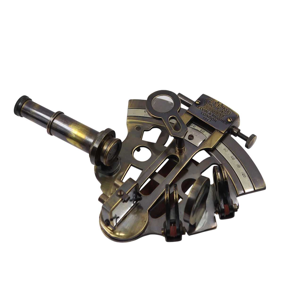 Personalised  Gunmetal Sextant with Wooden Box