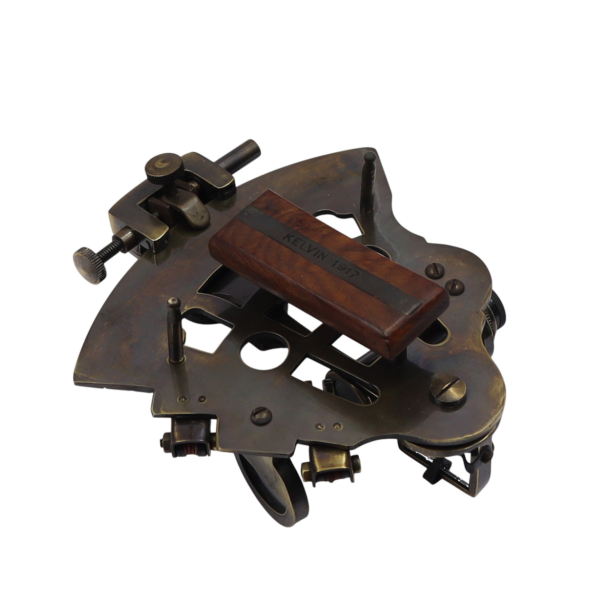 Personalised  Gunmetal Sextant with Wooden Box