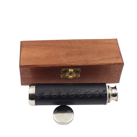 12-Inch Chrome Telescope with Wooden Box