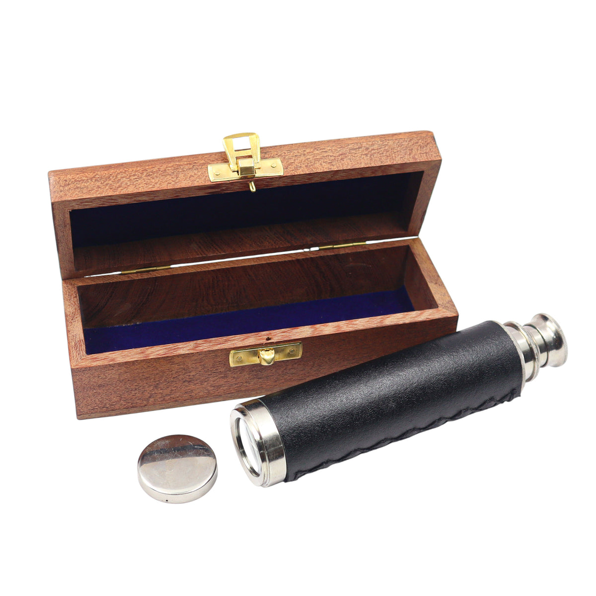 12-Inch Chrome Telescope with Wooden Box