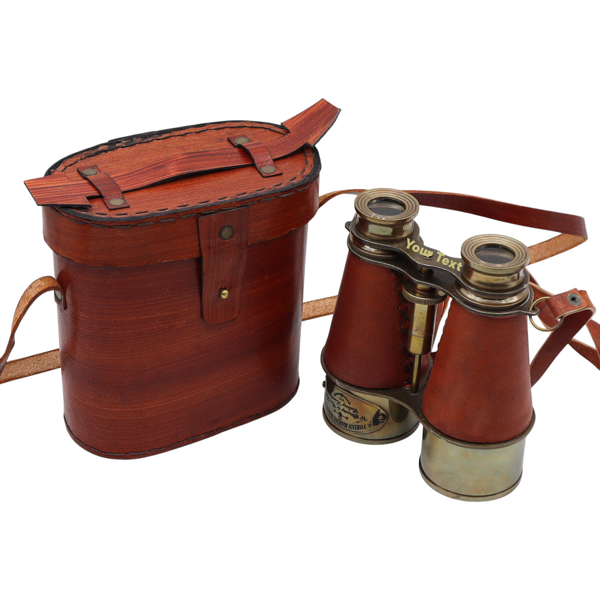 Personalised Bronze Binoculars with Leather Case