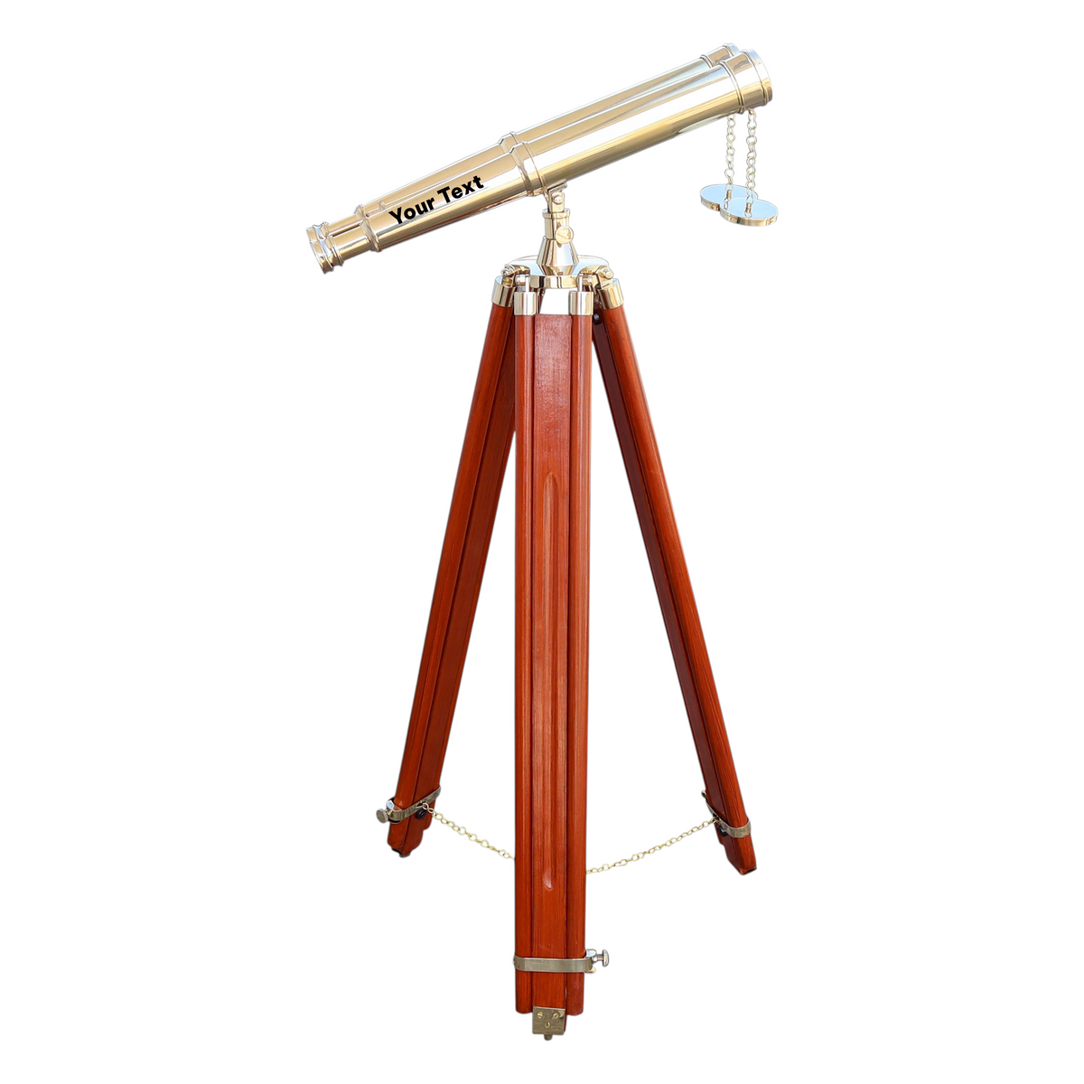Personalised Double Barrel Telescope with Wooden Tripod