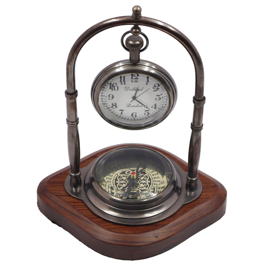 Personalised Desk Clock with Compass