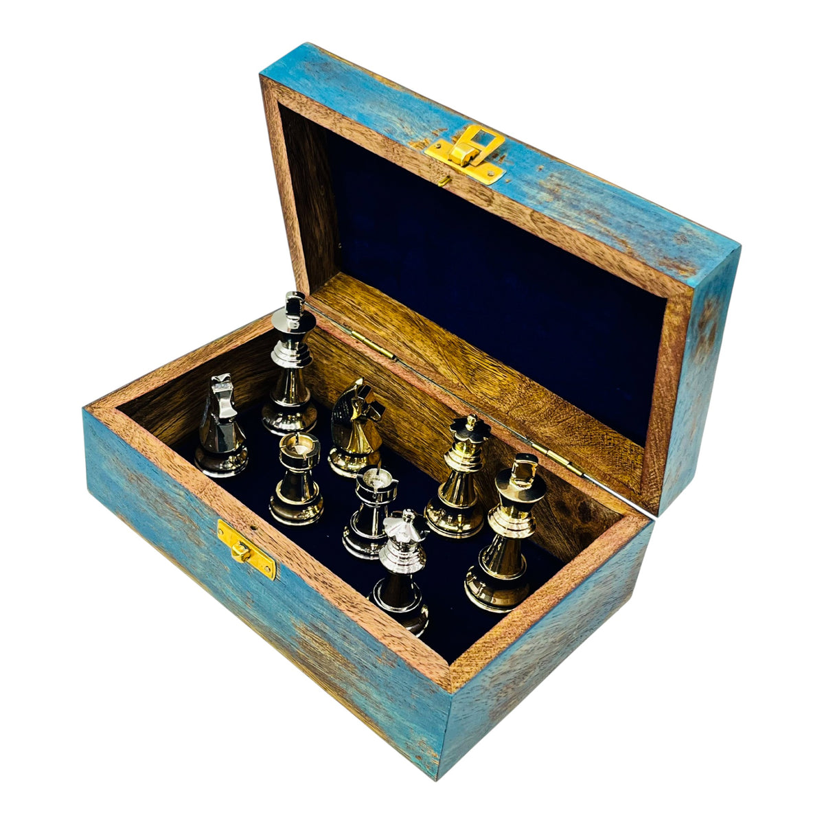 Blue Tree of Life Wooden Chest