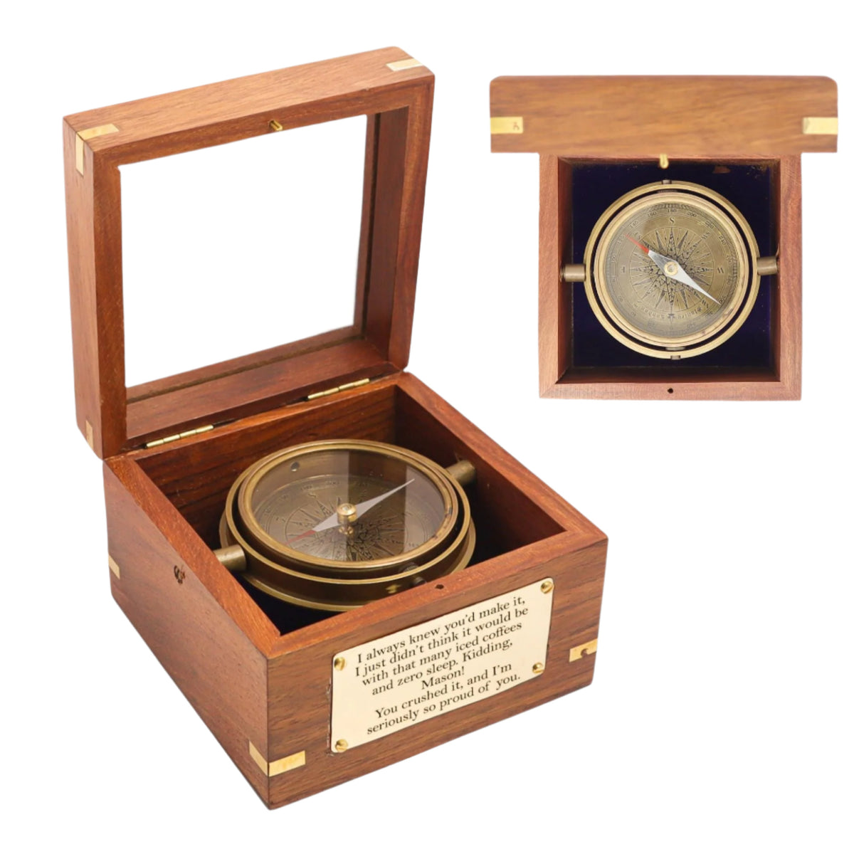 Personalized Brass Gimbal Compass Gift for Graduation