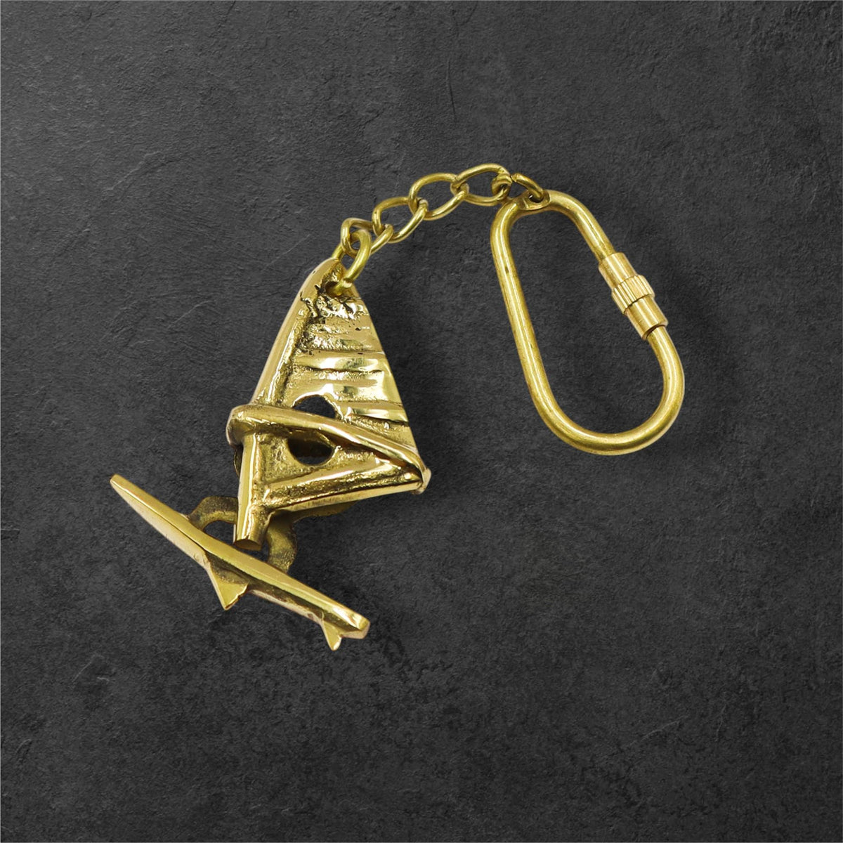 Brass Windsurfing Keyring
