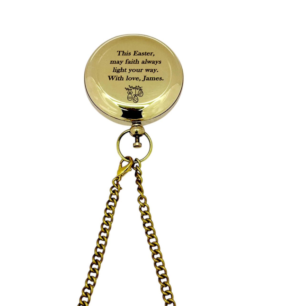 Engraved Brass Compass for Easter Gift