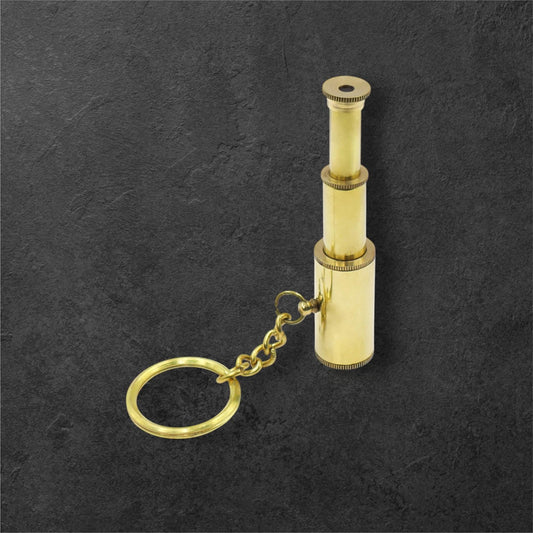 Custom Brass & Chrome Mini Telescope Keyring